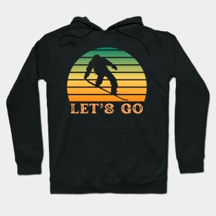 Let's Go Snowboarding, Vintage, Retro Hoodie